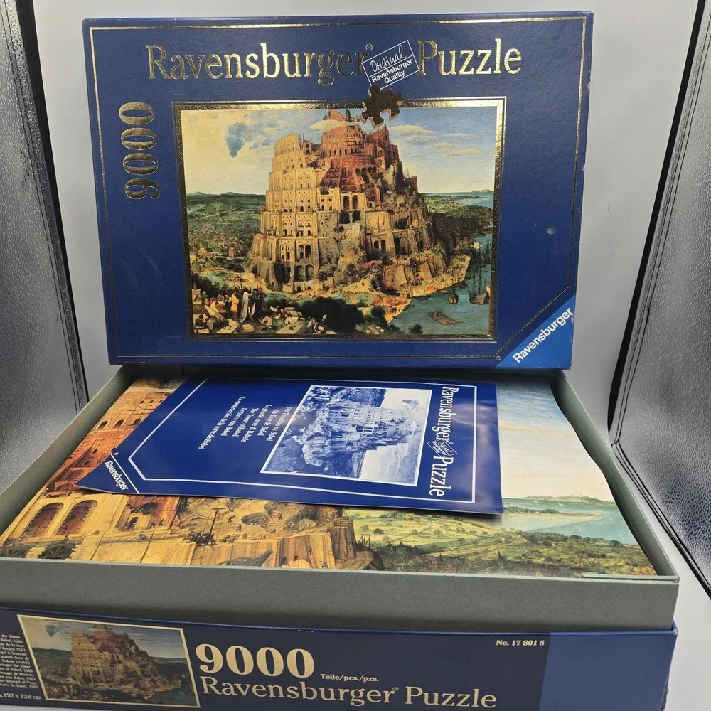 RARE Ravensburger 9000 Pieces Puzzle 192X138Cm‎ 1996 Tower Babel 178018 Bruegel